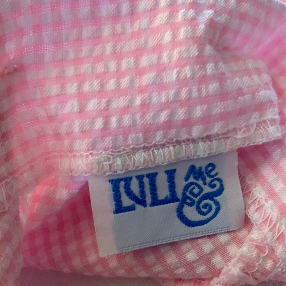 LULI & ME pink gingham smocked Bunny Rabbits Boutique dress Baby Girl 9M Easter - Picture 3 of 5